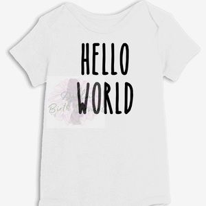 Hello world baby body suit